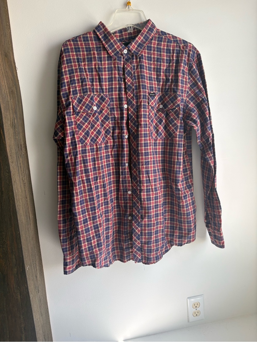 Brixton Men's Plaid Button-Down Shirt - Red & Blue